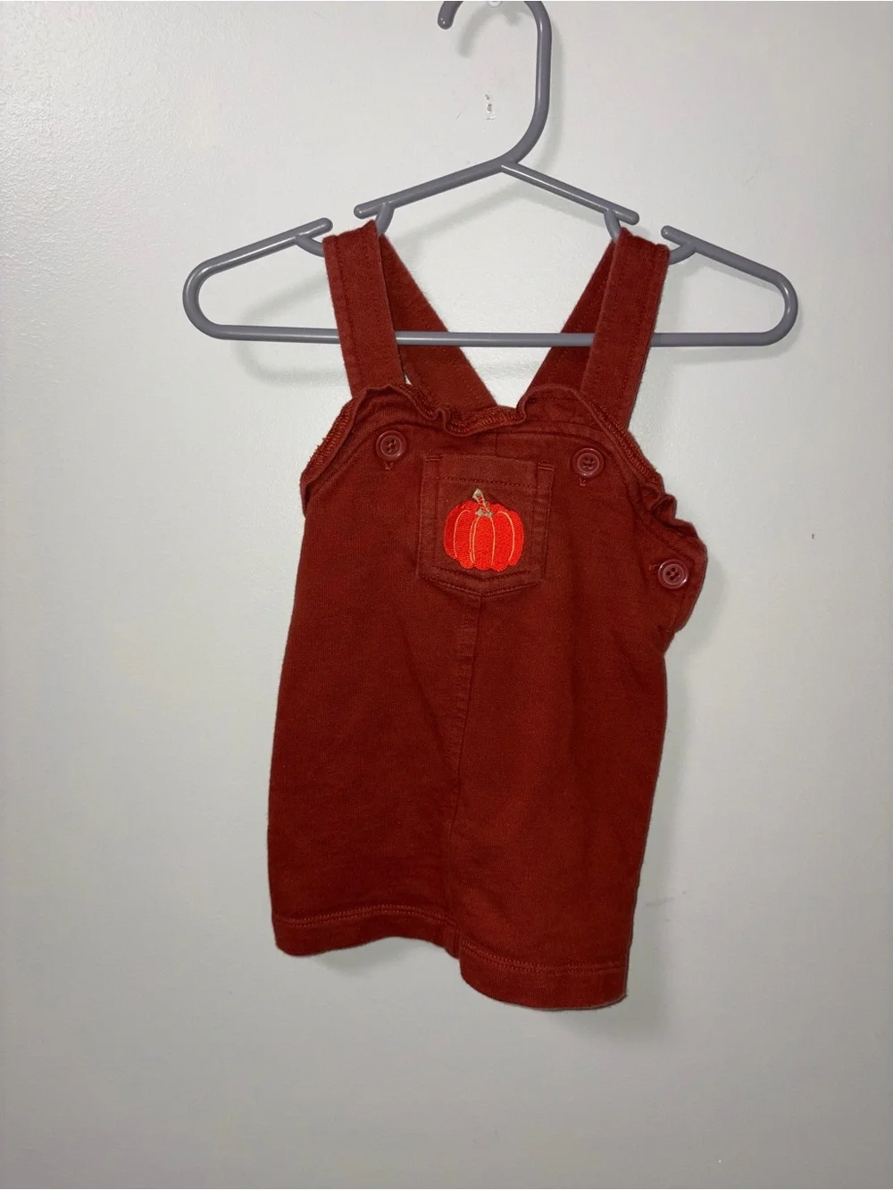 Bundles by Children’s Place Orange Jumper Dress Embroidered Pumpkin Fall 3-6M